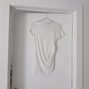 Express White Short-Sleeve Ruched Side Tee NWT